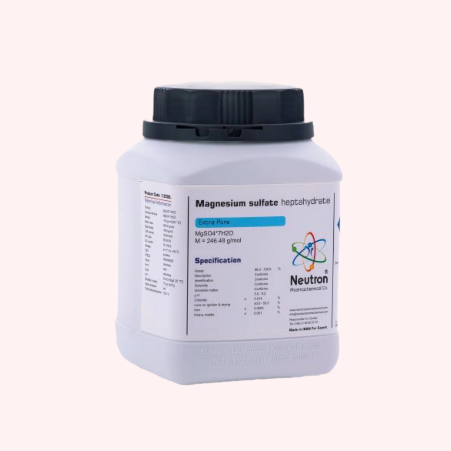 خرید سولفات منیزیم ۷ آبه گرید Extra pure  وزن یک کیلوگرم