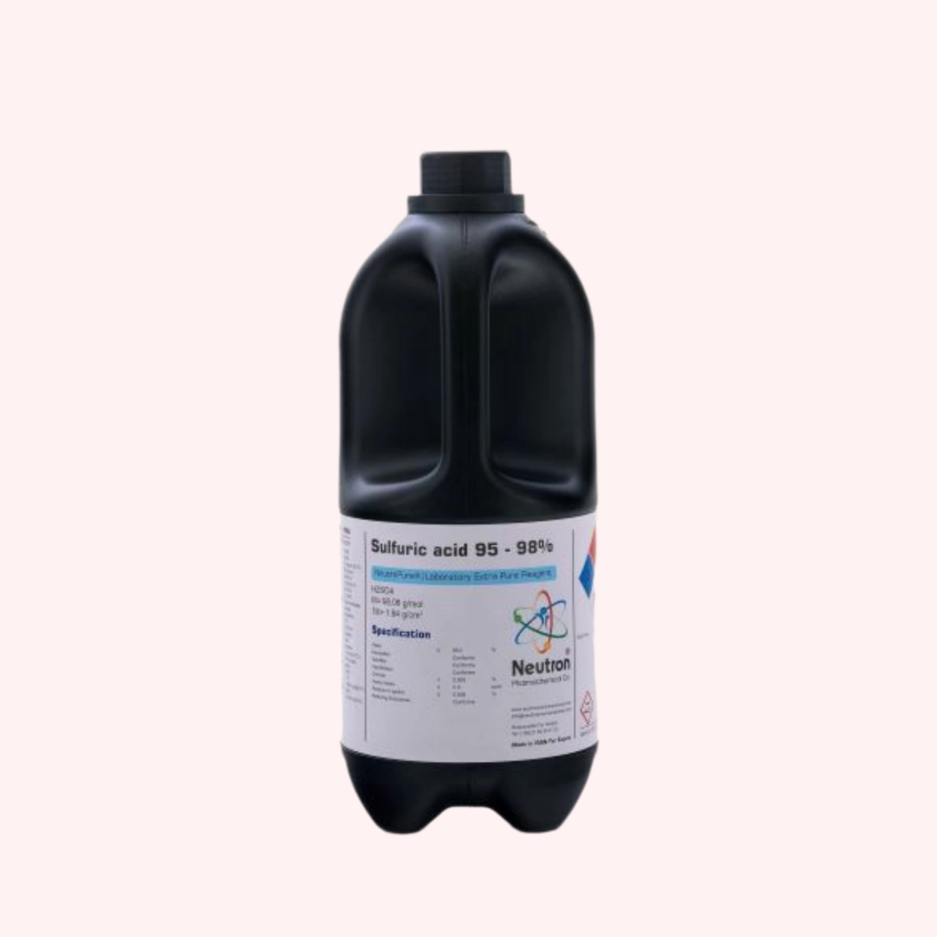 خرید اسید سولفوریک ۹۸٪ گرید Laboratory  حجم ۲/۵ لیتری پلاستیکی