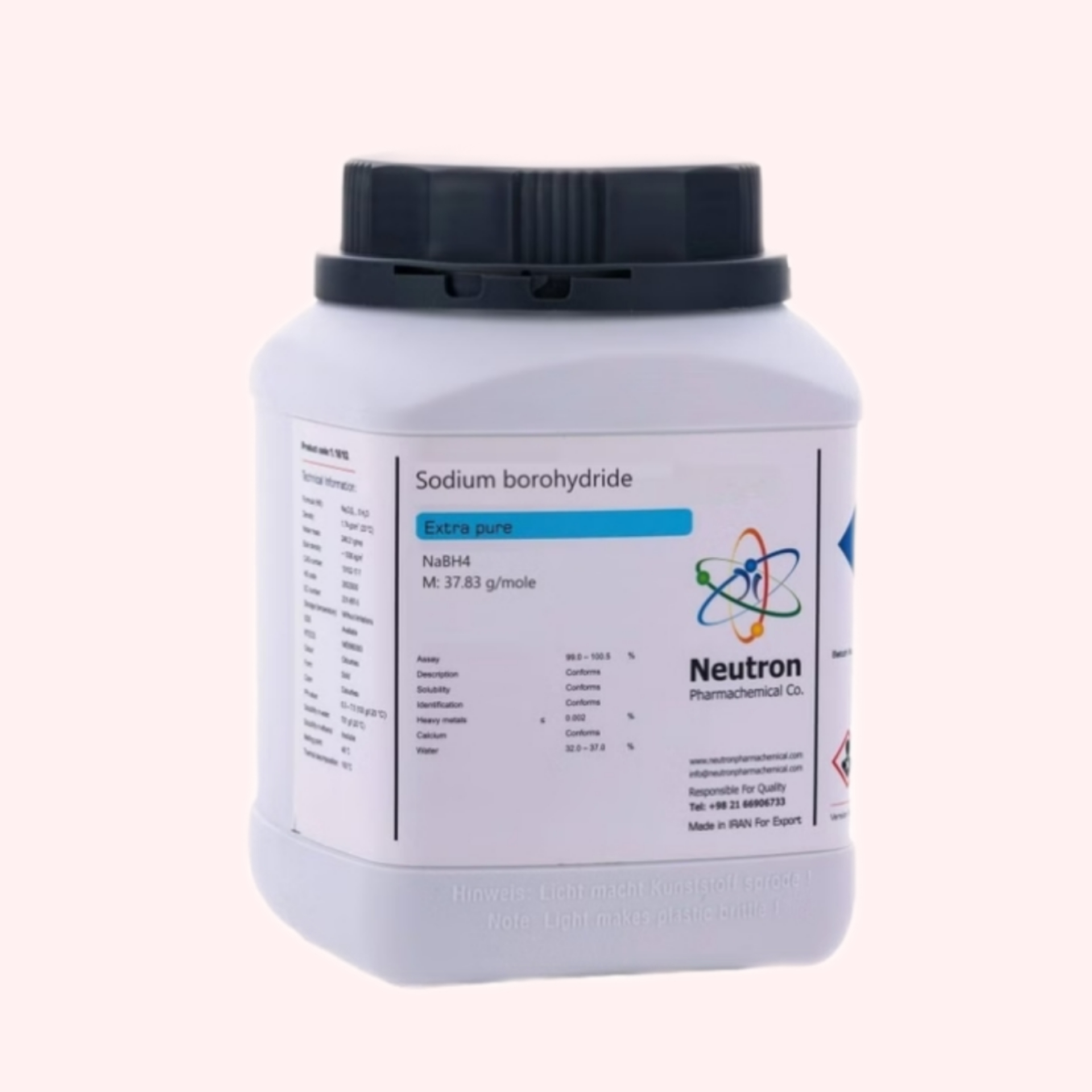خرید سدیم بورهیدرید گرید Extra pure برند نوترون وزن ۵۰۰ گرم