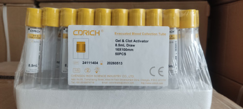 خرید لوله خونگیری وکیوم خلأ ژل و کلات اکتیواتور حجم ۸.۵ میلی برند CD rich