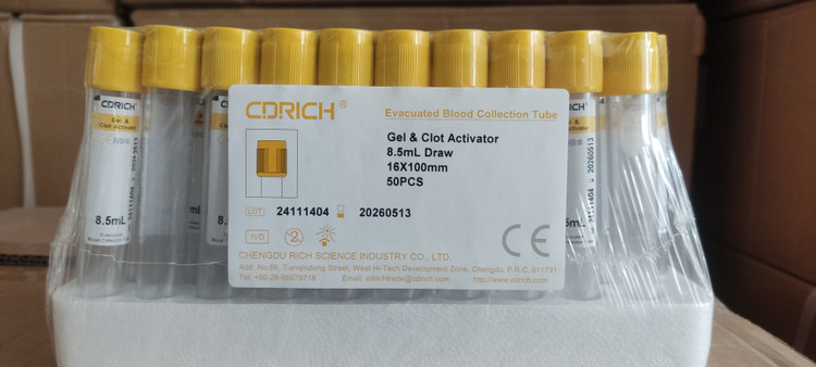 خرید لوله خونگیری وکیوم خلأ ژل و کلات اکتیواتور حجم ۸.۵ میلی برند CD rich