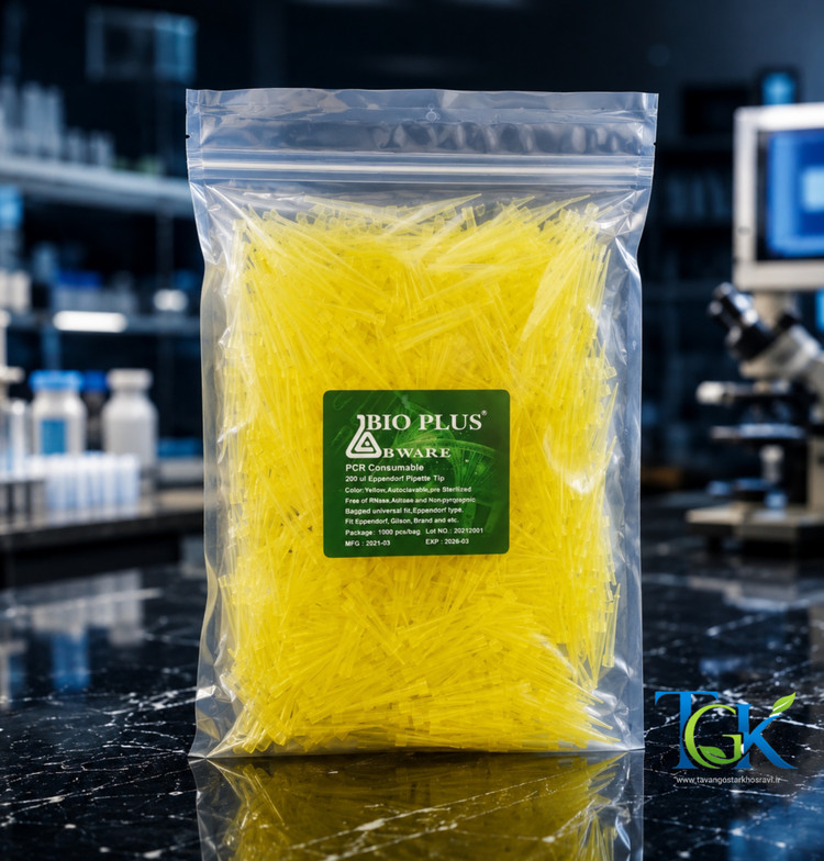سرسمپلر زرد DNase & RNase free استریل بسته ۱۰۰۰ عددی برند bioplus