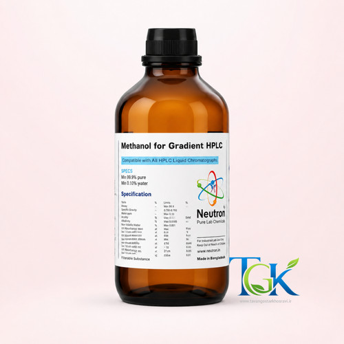 متانول گرید hplc برند نوترون حجم ۲/۵ لیتری شیشه ای