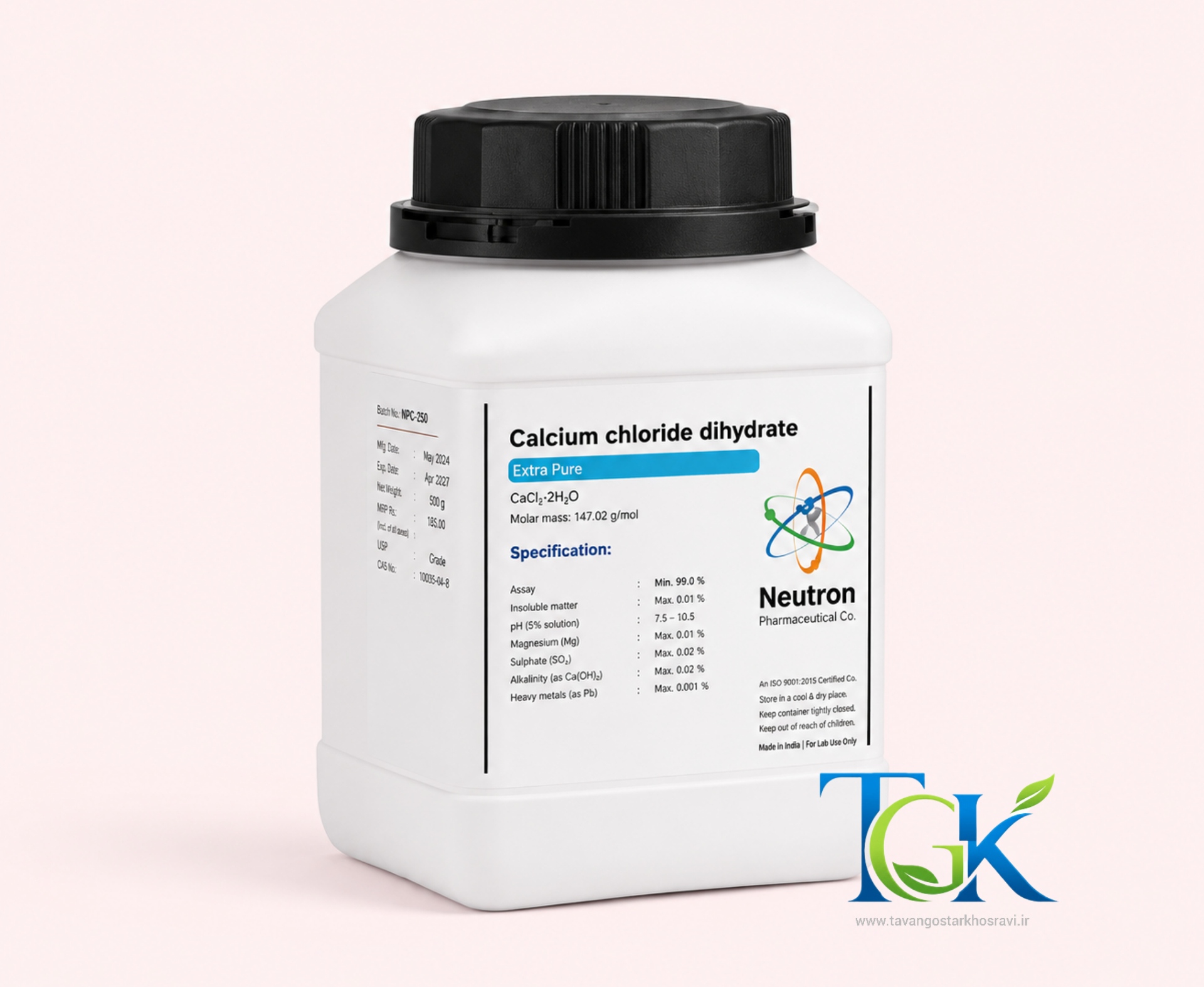 کلسیم کلراید دی هیدرات گرید Extra pure برند نوترون