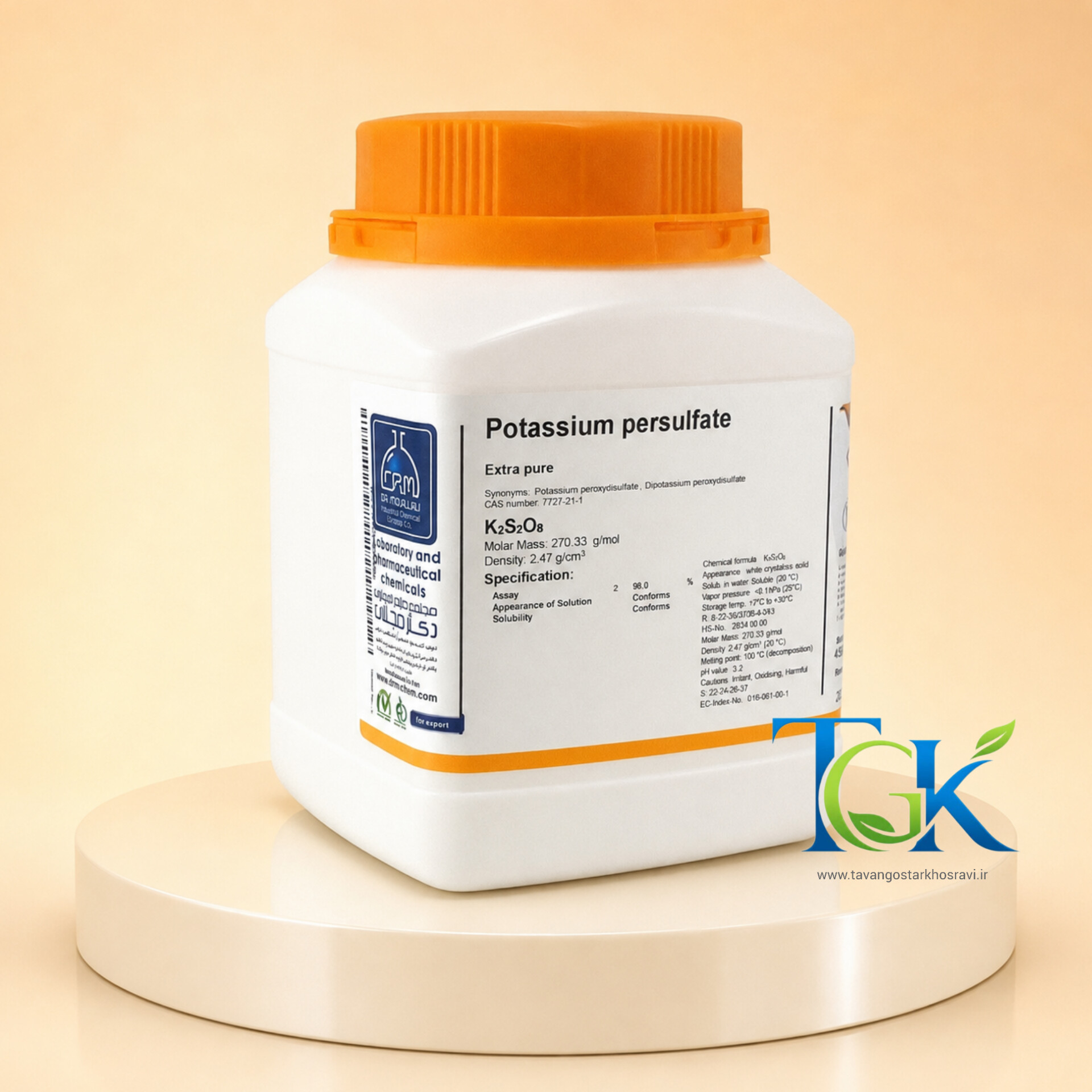 پتاسیم پرسولفات Extra pure دکتر مجللی